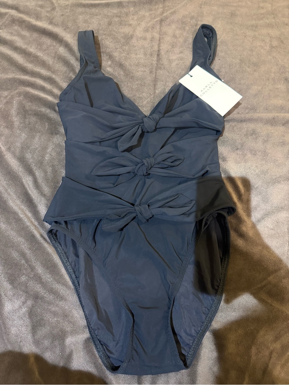 Three-Knot Black One-Piece Swimsuit Karla Colletto